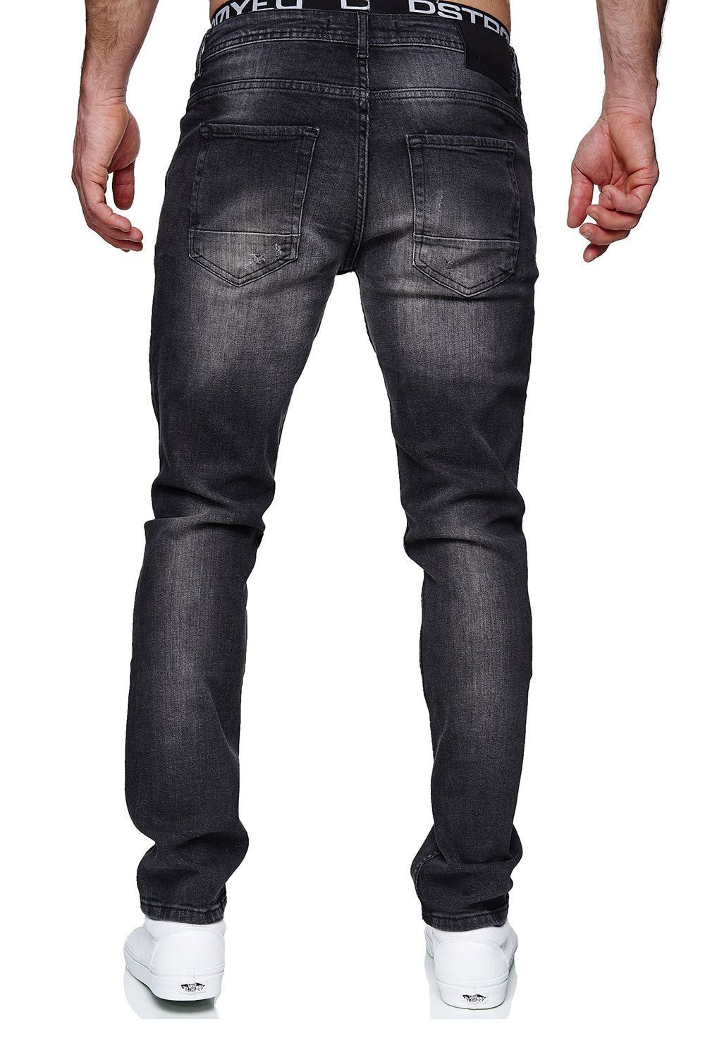 Jeans Slim Fit Jeanshose Stretch Denim Designer Hose 1507-5 Anthrazit-Farbe-Grau_final