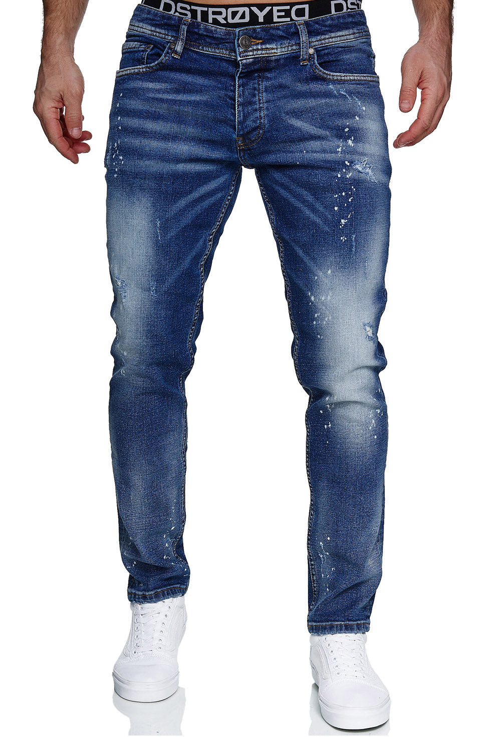 Jeans Slim Fit Jeanshose Stretch Denim Designer Hose 1507-4-Farbe-Blau_final
